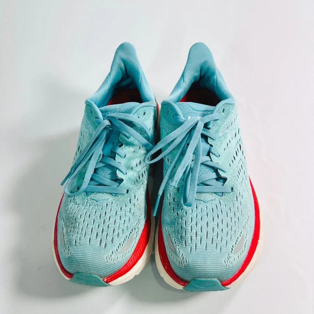 Hoka Women's Clifton 8 Aquarelle Eggshell Blue Running Shoes 1119394-AEBL Sz 7.5